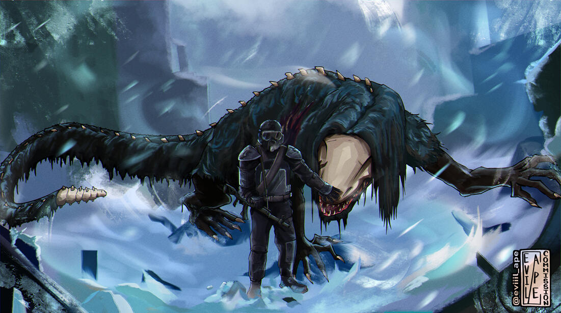 2 Characters with background, full piece